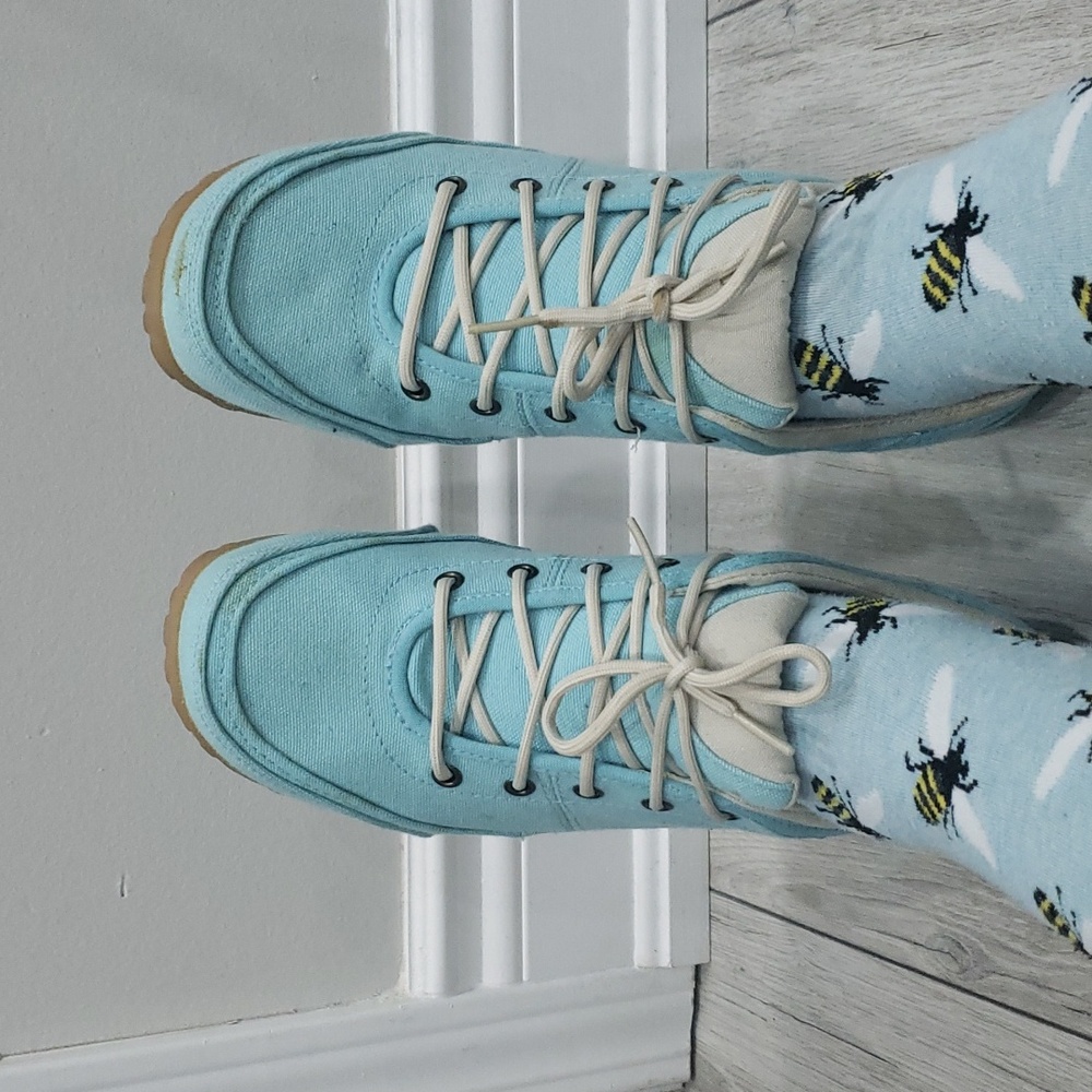 💛 Cute sz8.5 Blue Women's Canvas Shoes